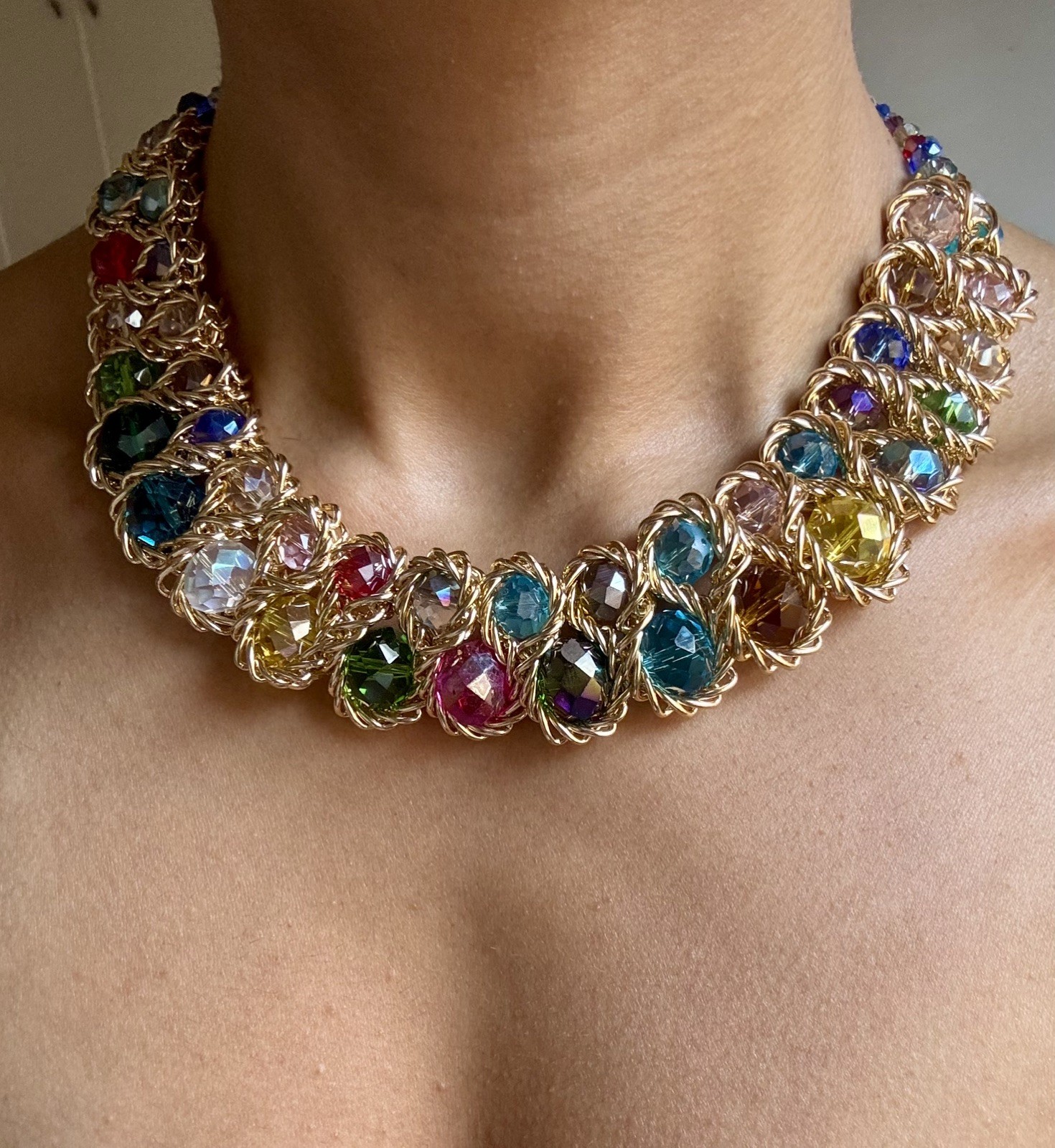 Stunning summer holiday vibe multicolor vibrant necklace
