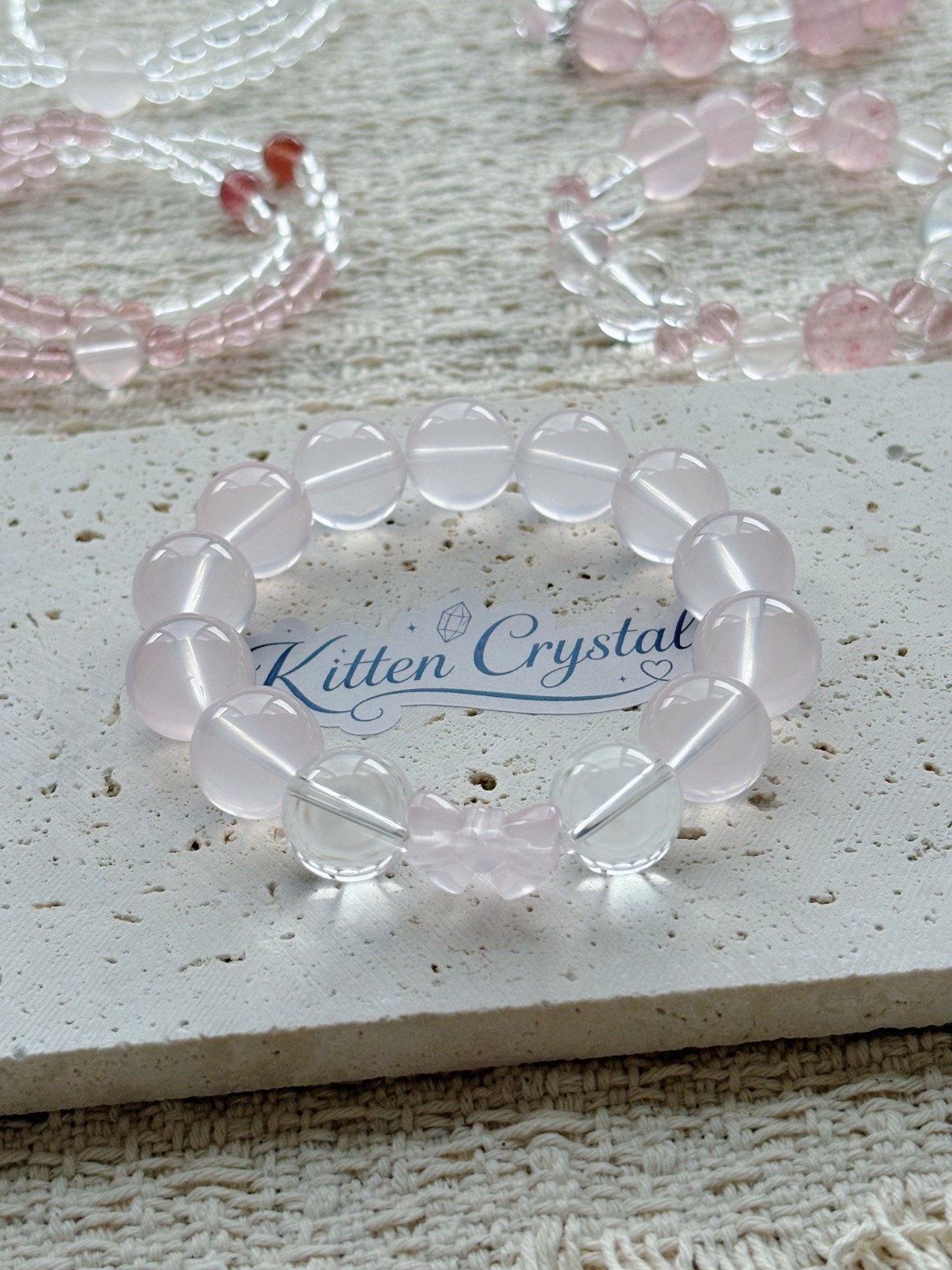Natural Mozambique Six Star Pink Rose Quartz Crystal Beads Stretch Bracelet 13mm