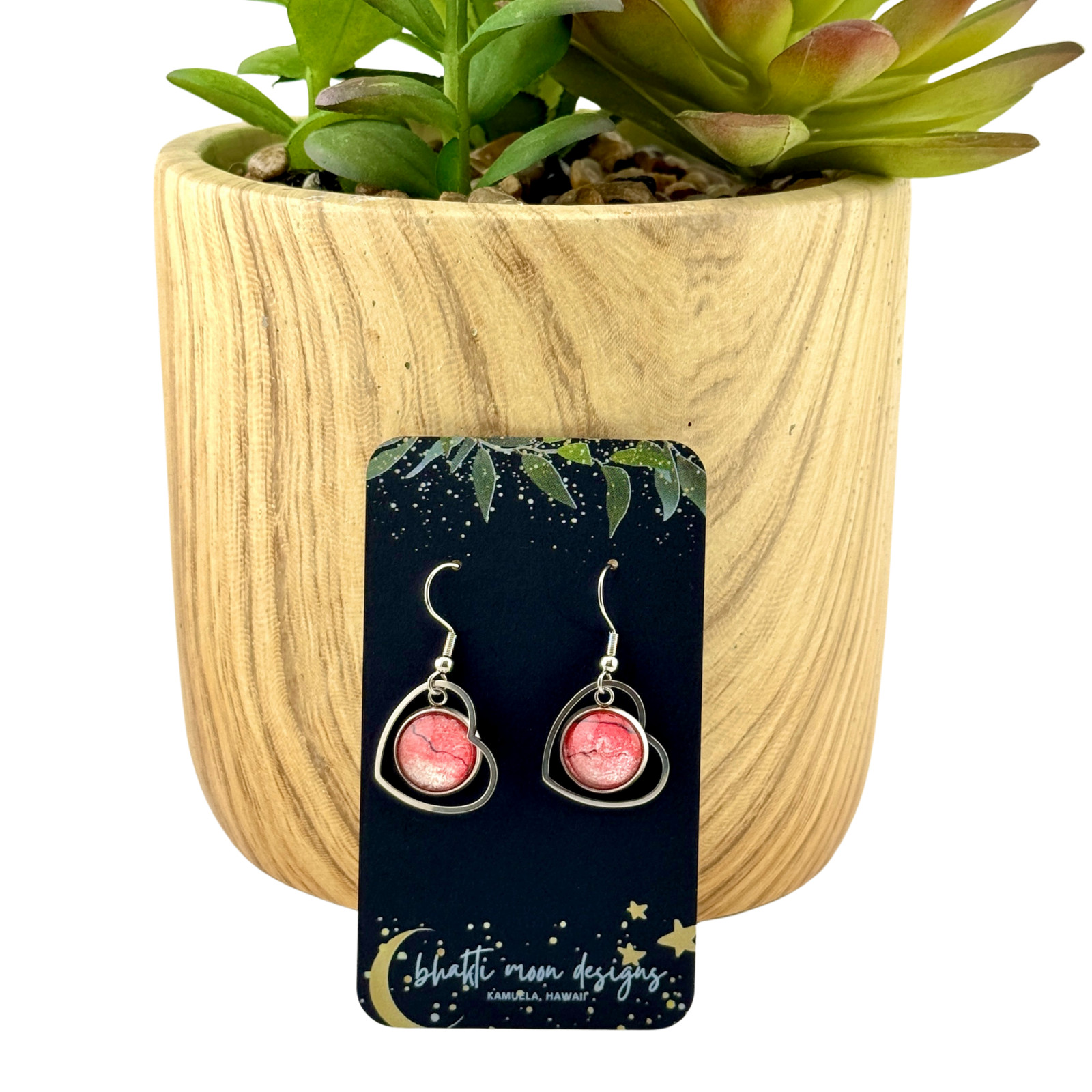 Dangle Earrings Handmade “Crazy Kinda Love”Heart Sterling Silver French Earwires