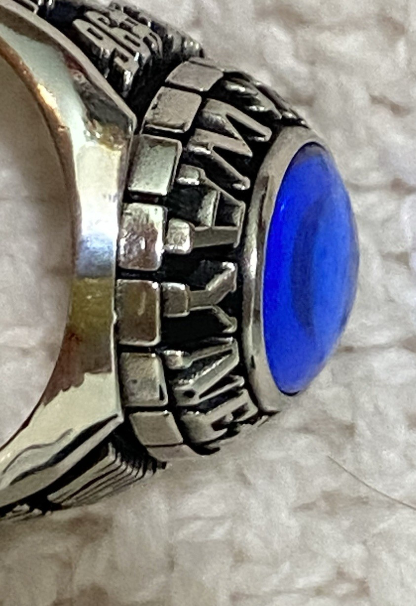 Anthony Wayne Class Ring With Blue Stone Marked LTM