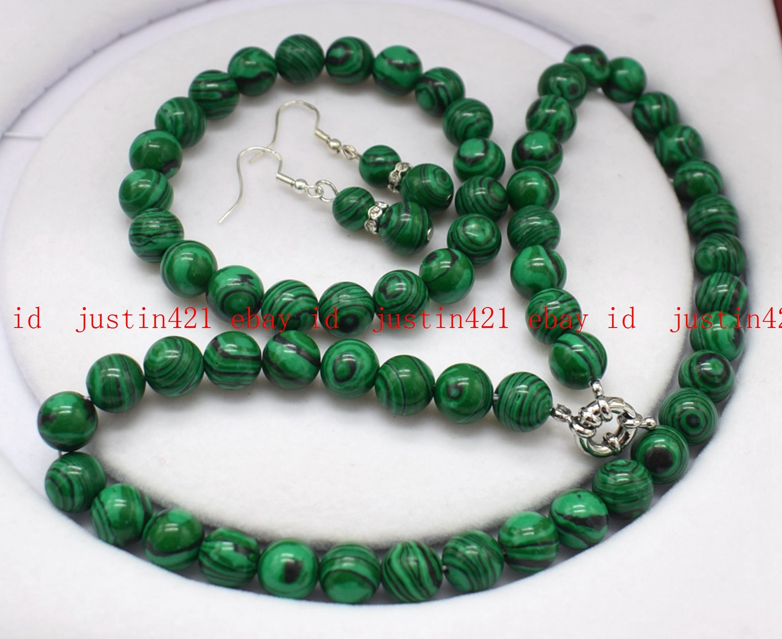 Fashion 6/8/10/12mm Green Malachite Gems Round Beads Necklace Bracelet Earrings