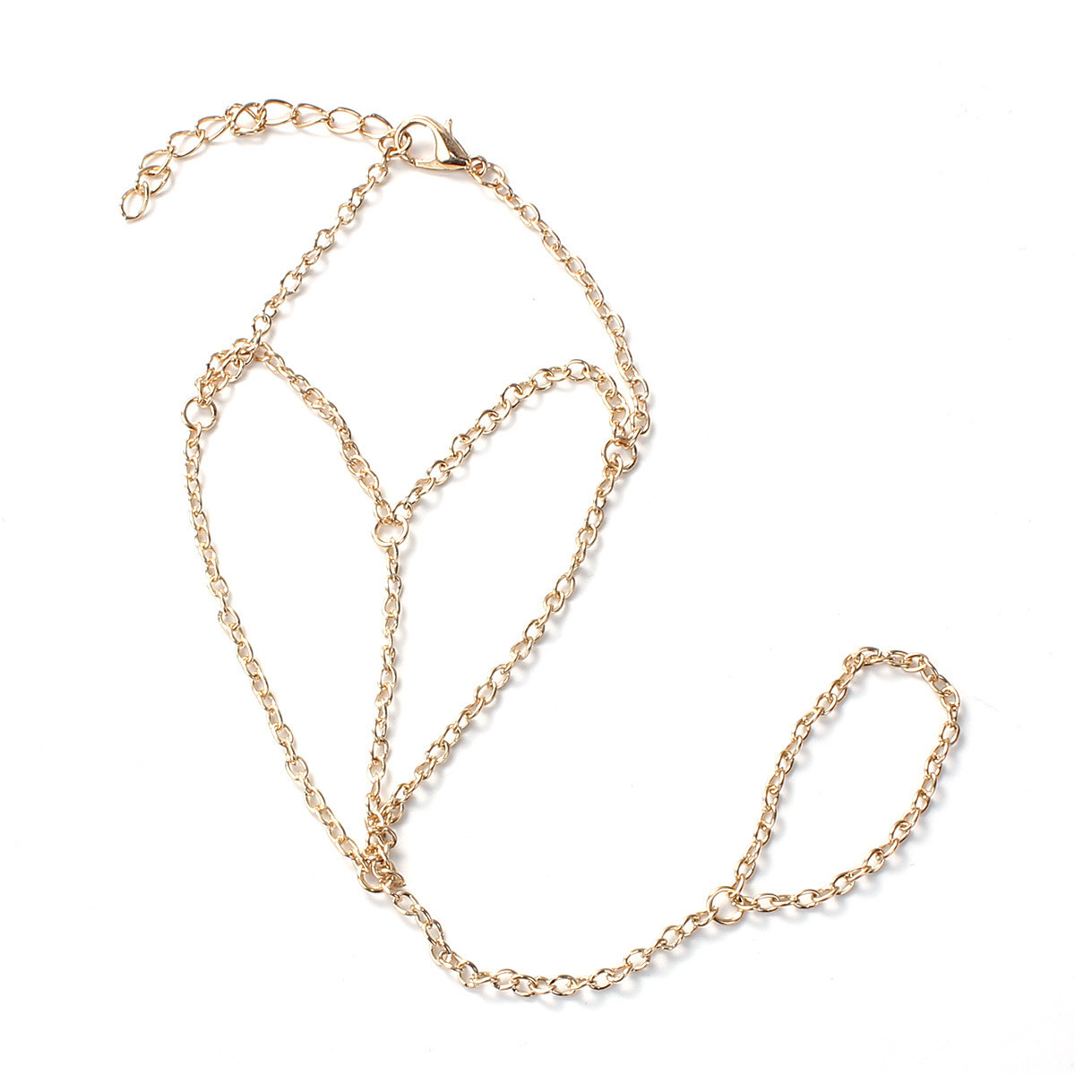 Sexy Sparkles Retro Bracelet Finger Ring Bangle Slave Chain