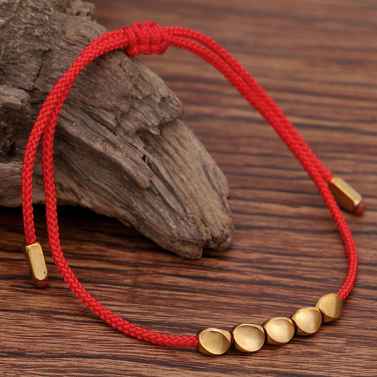 3PCS Tibetan Buddhist Braided Handmade Copper Beads Bracelet Lucky Rope Bangle