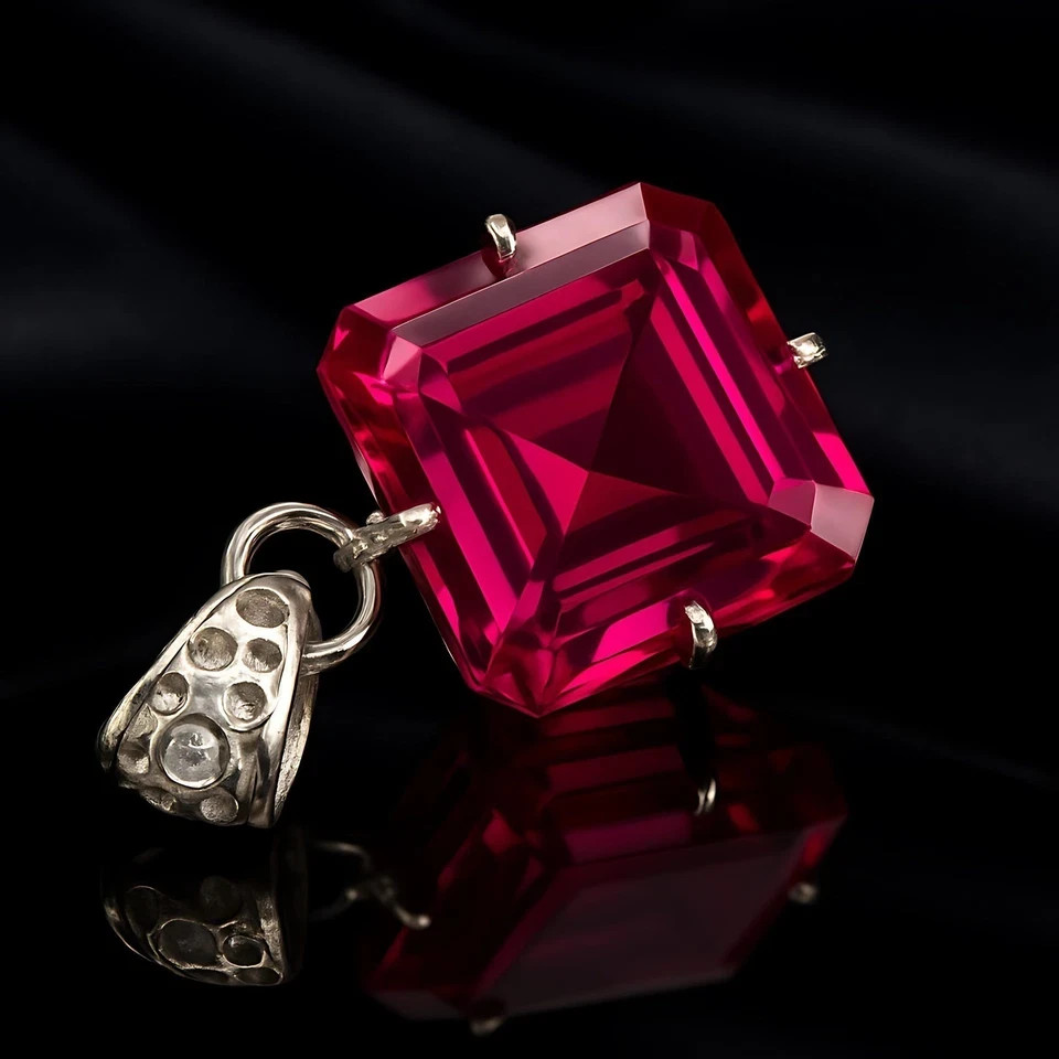 30 Ct Certified Natural Flawless Pink Sapphire 925 Silver Pendant Loose Gemstone