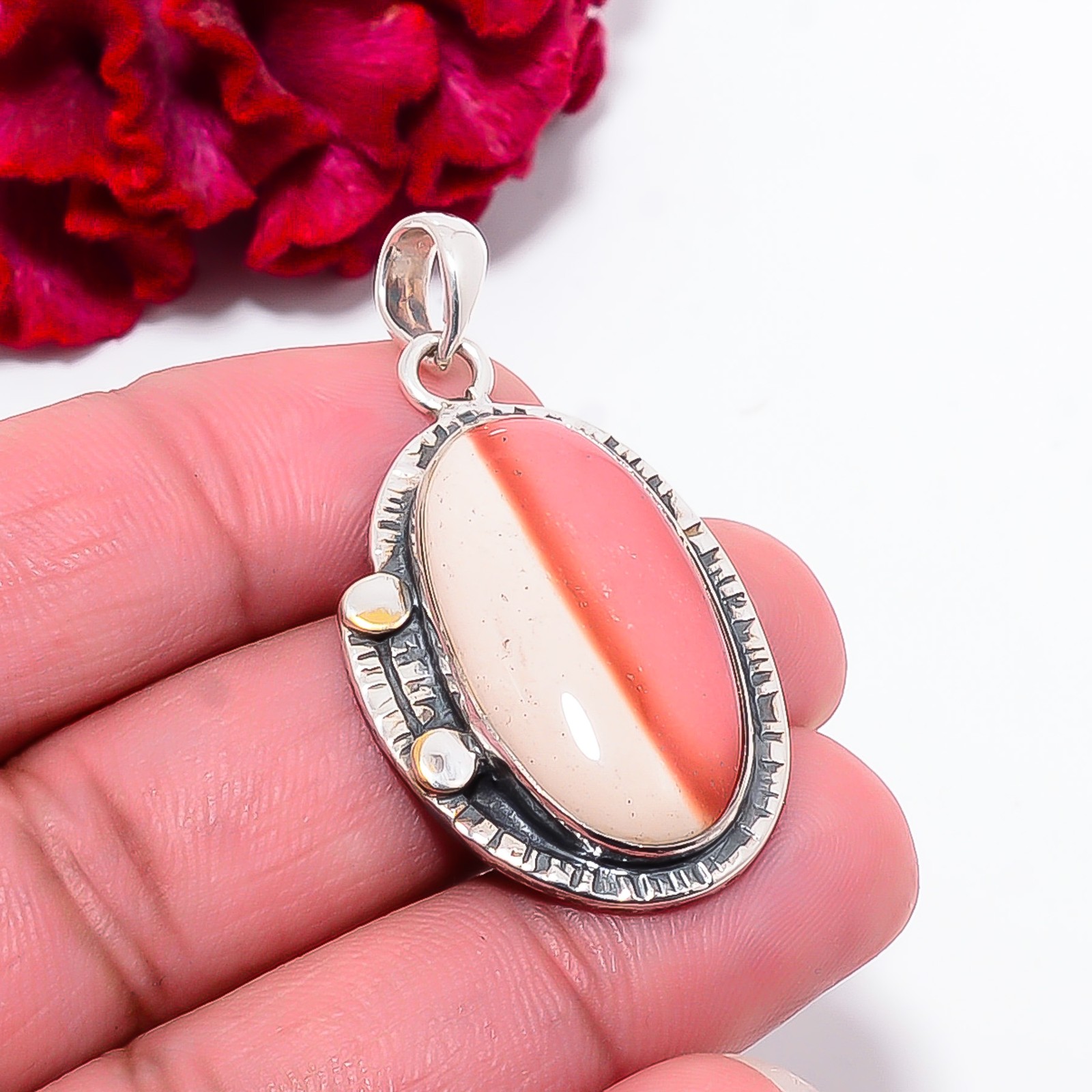 Mookaite – Australia Gemstone 925 Sterling Silver Pendant 1.76″ P101754