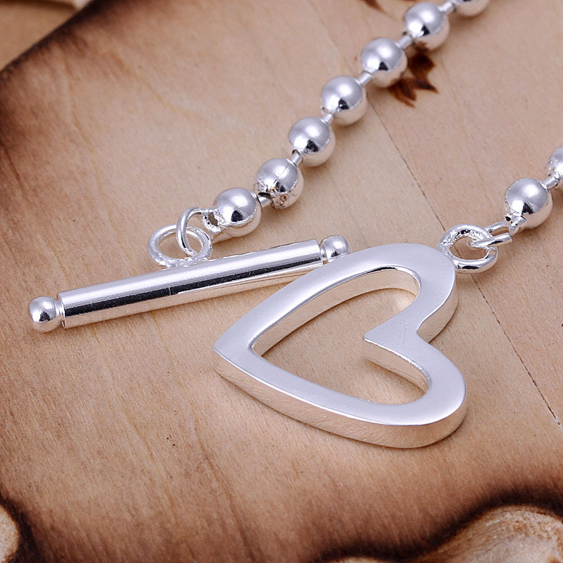 Unisex Women’s 925 Sterling Silver Bracelet Beads Size 8.5 Inches 4MM Toggle L6