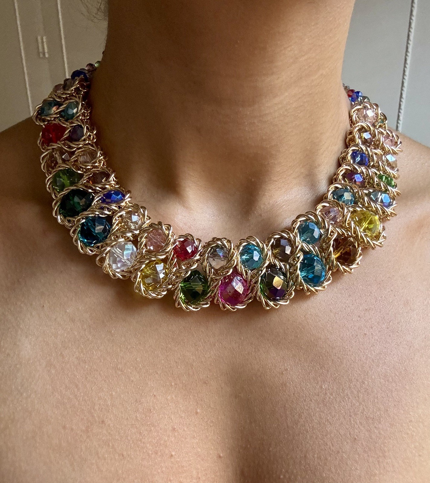 Stunning summer holiday vibe multicolor vibrant necklace