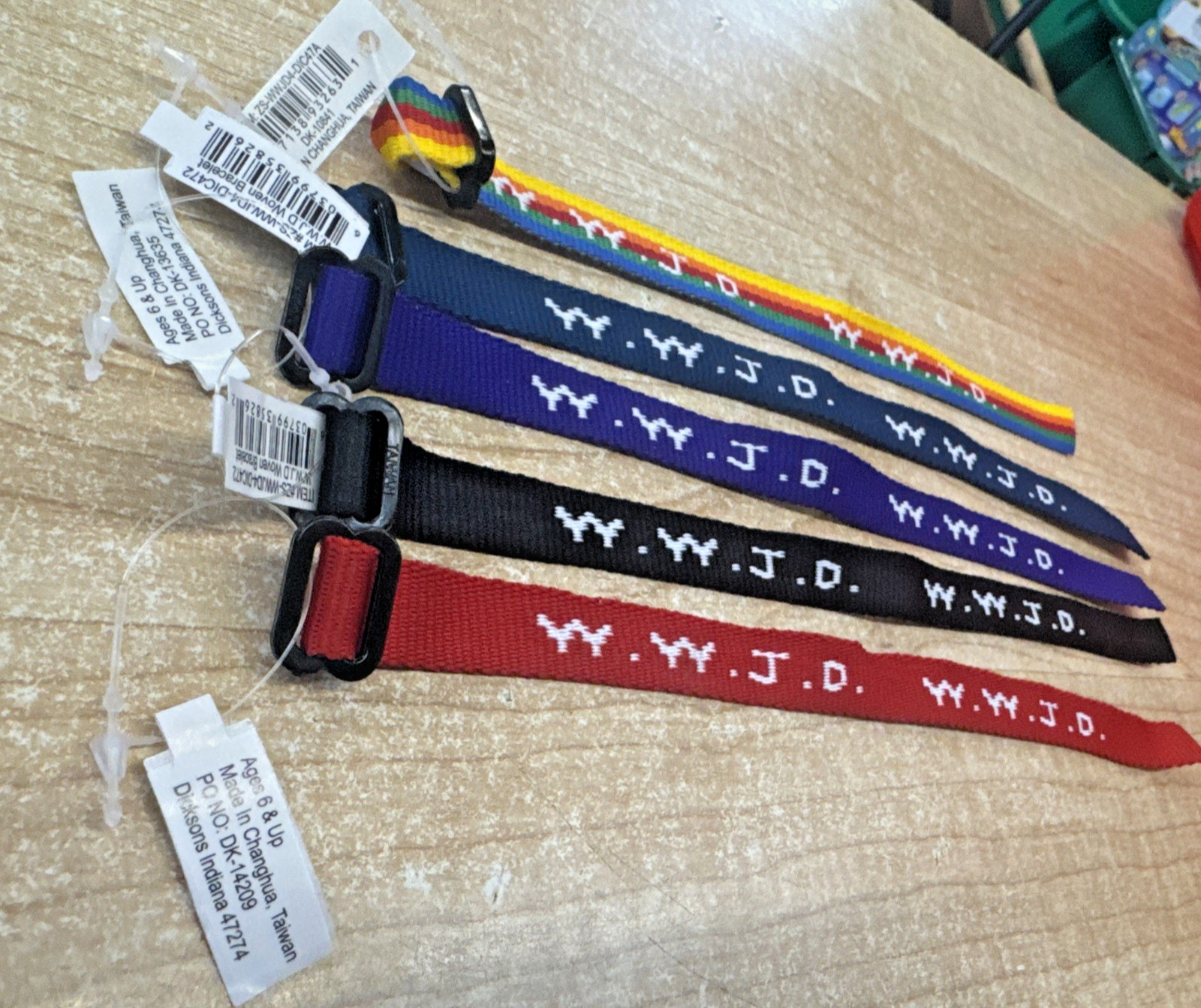 5PCS WWJD Adjustable Bracelets Pack Christian Gift What Would Jesus Do Bands A40