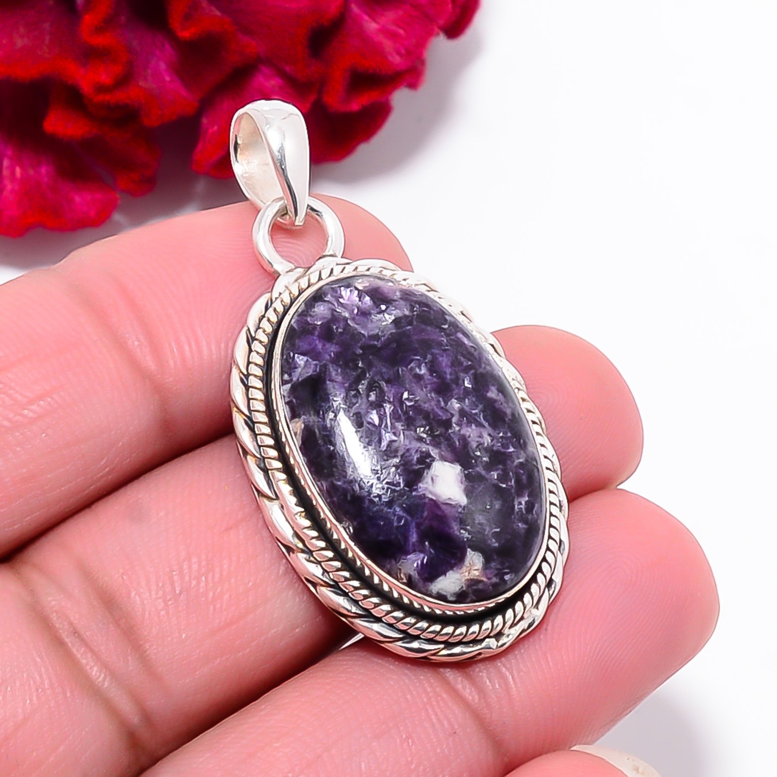 Lepidolite – San Diego Gemstone 925 Sterling Silver Pendant 1.76″ P101943