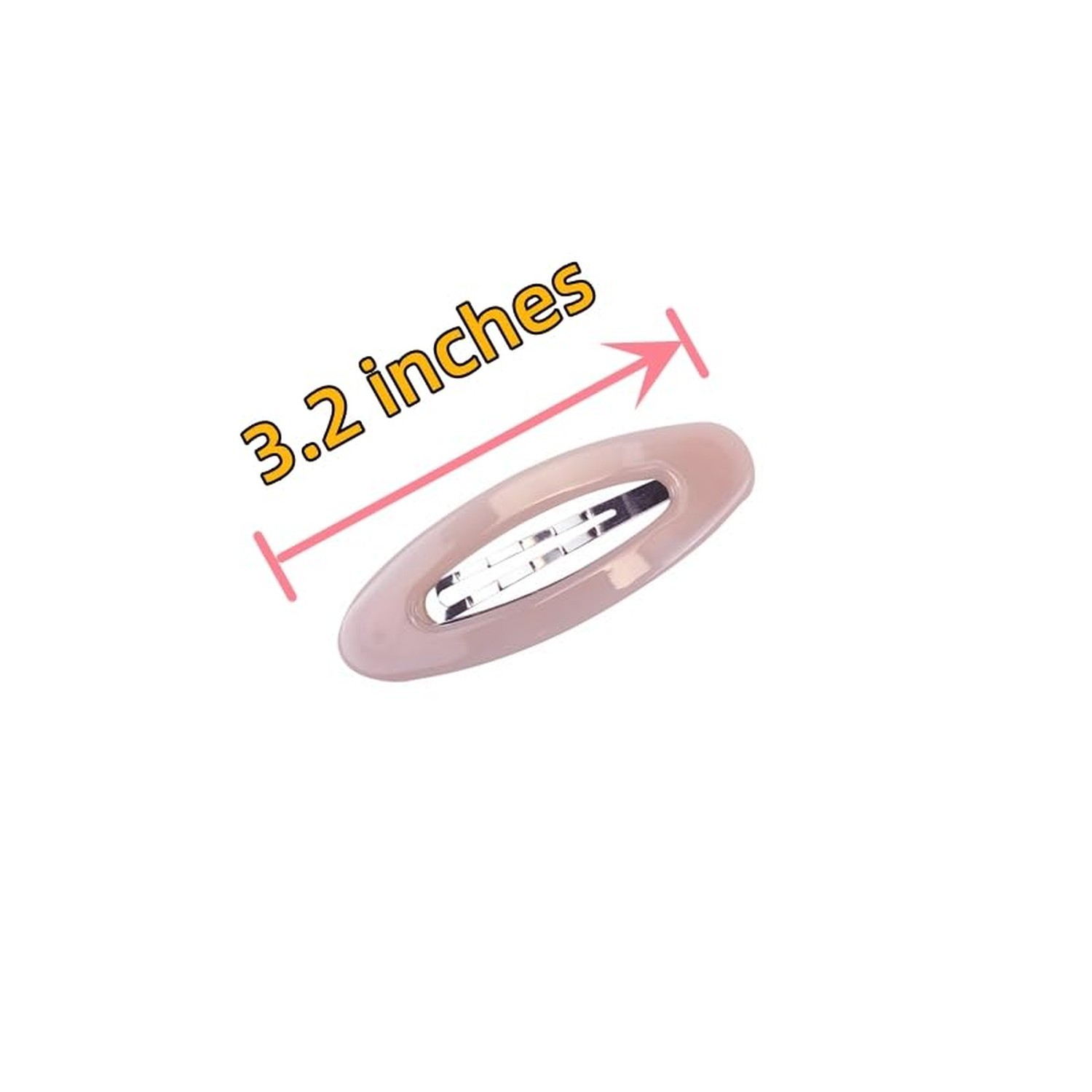 10 Pieces 3.2 Inch Big Oval Shape Women Hair Clips Metal Acrylic Resin No Sli…