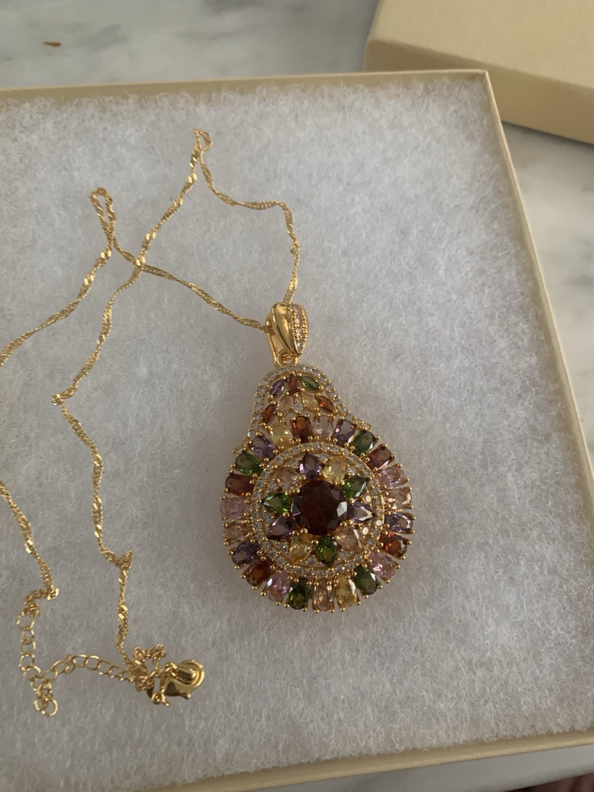 Retro Bohemian Synthetic Synthetic Zirconia 20 Inch Pendant.