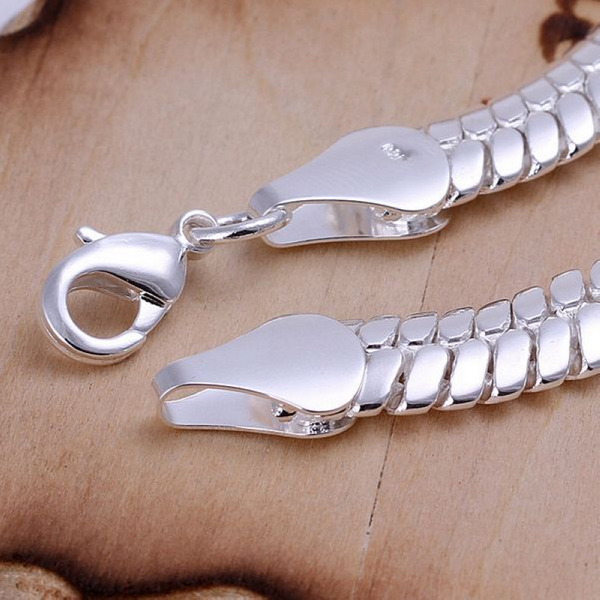 Unisex Women’s 925 Sterling Silver Bracelet 8 Inches 8MM Lobster L4