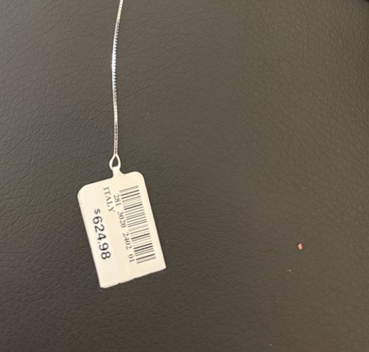 White Italian gold Box Chain Necklace with Spring Ring Clasp, No Stone. 14k