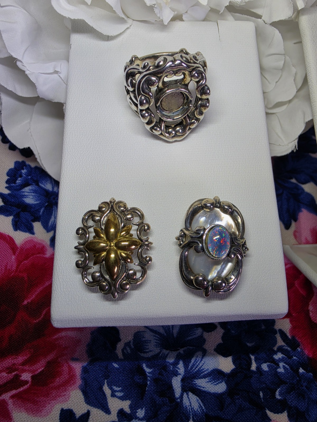 Beautiful Carolyn Pollack Relios Interchangeable Pendant and Ring Magnetic Set