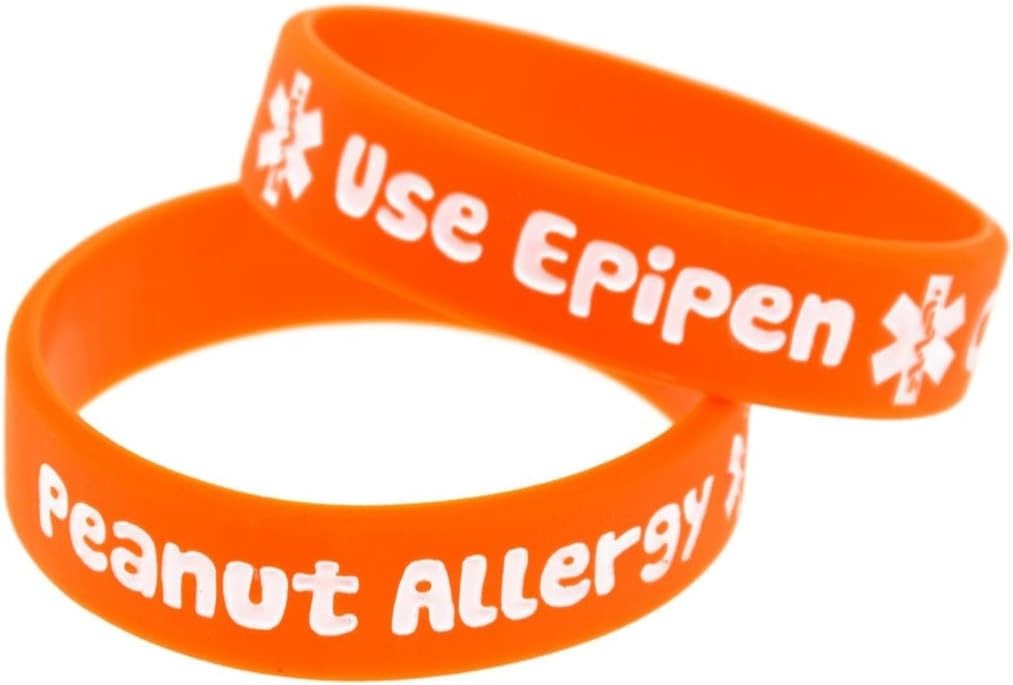 Blue Silicone Rubber Medical Awareness Alert Bracelet