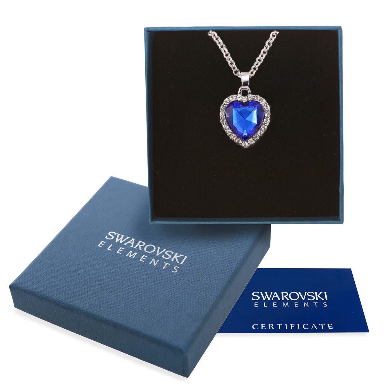 Collana donna oro bianco Swarovski Elements originale G4L cristalli cuore oceano