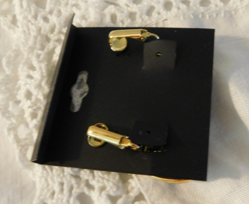 Joan Rivers Classics Collection Faux Amber Enamel Clip On Earrings