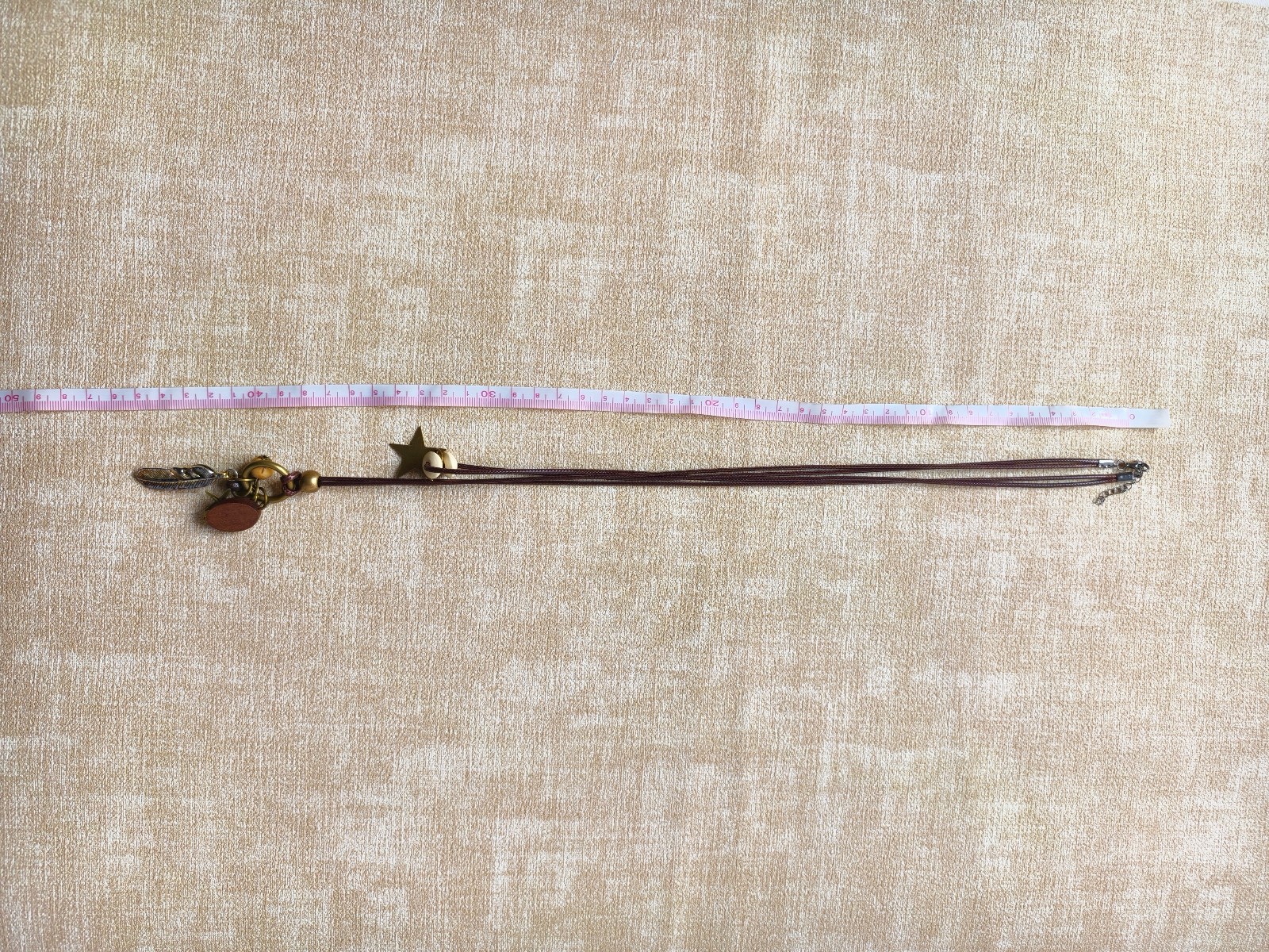Boho Vintage Double Wax Cord Long Necklace Adjustable Layered Choker Unisex