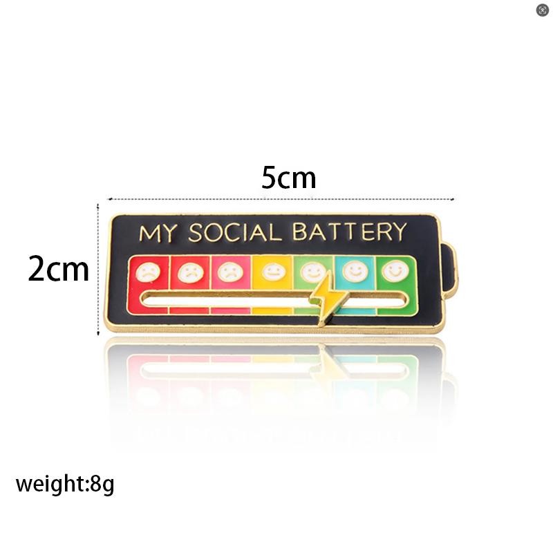Mood Conversion Energy Brooch – Social Battery Expression Pin for Women & Men
