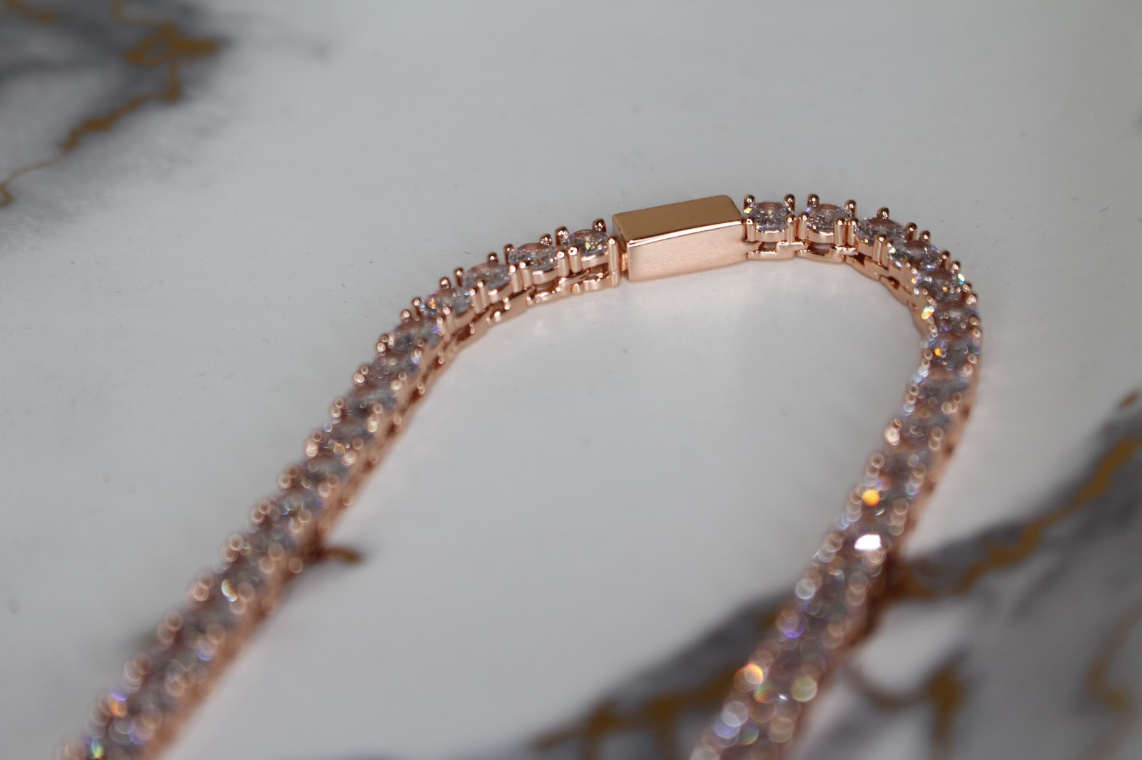 4mm Tennis Chain Necklace 70ct Lab Sim VVS1 Diamonds 54g+ HEAVY ROSE Gold