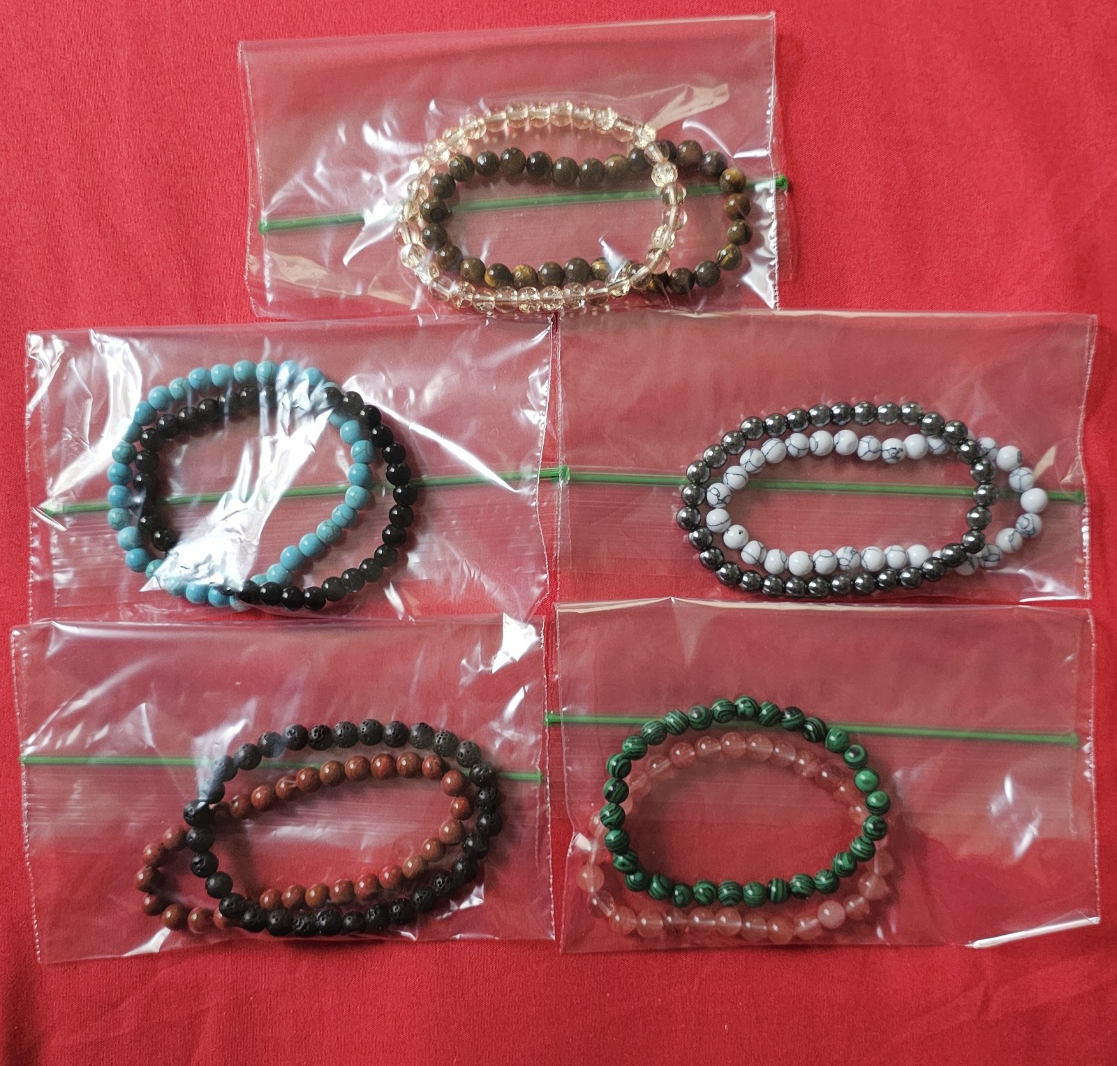 Natural Stone Bracelets – Set Of 2 (Colors Vary)
