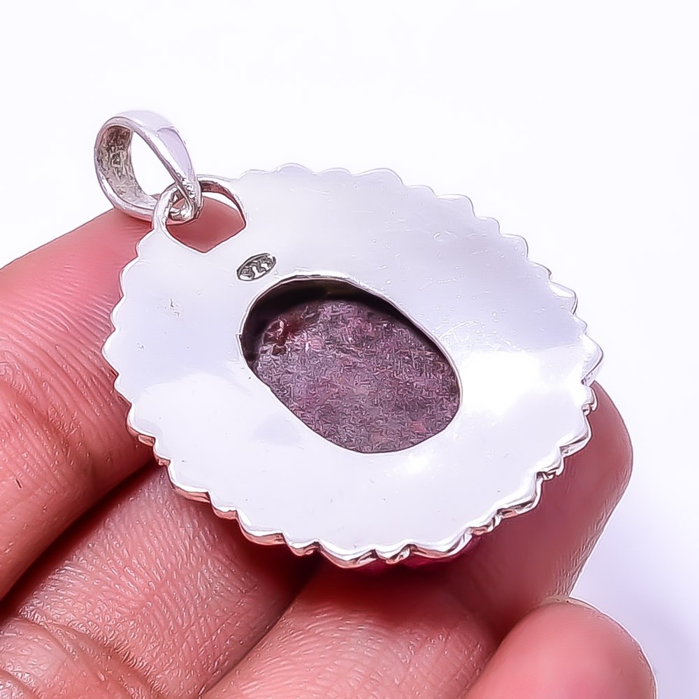 Natural Pink Quartz Drusy Fine Art 925 Sterling Silver Pendant 1.76″ P939520514