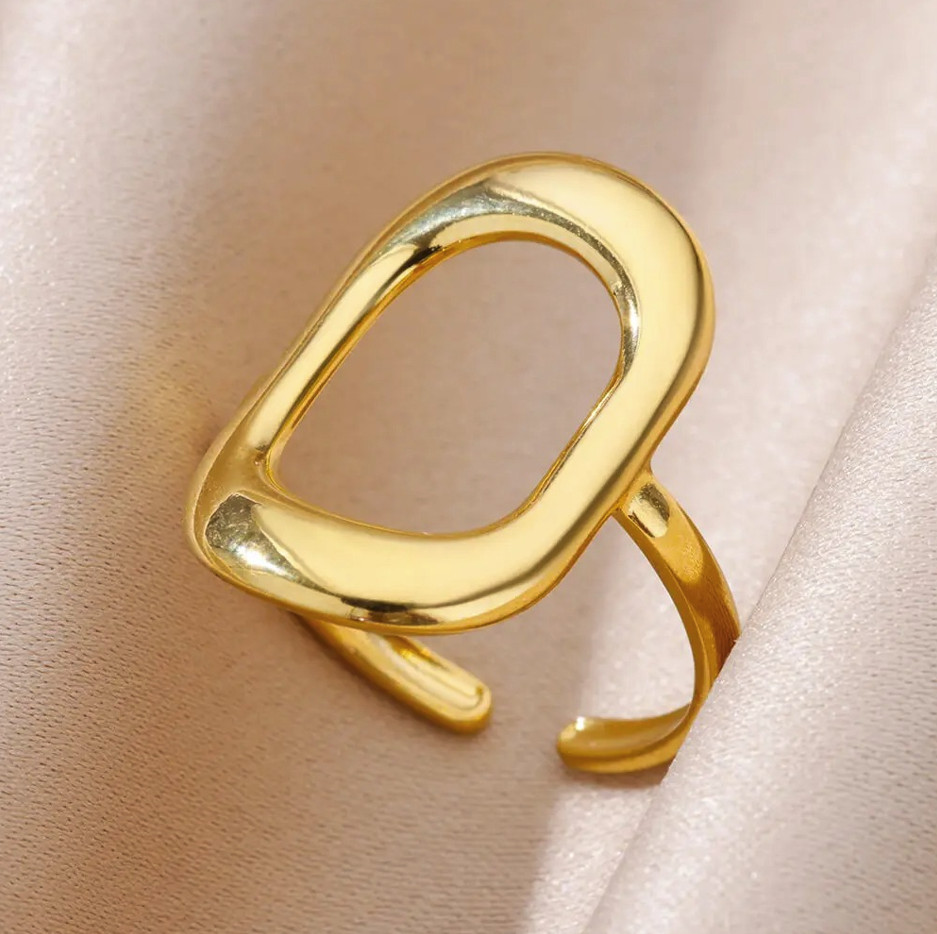 1pc 316L Stainless Steel Ring Gold Color Luxury Classic Women Wedding Ring – NEW