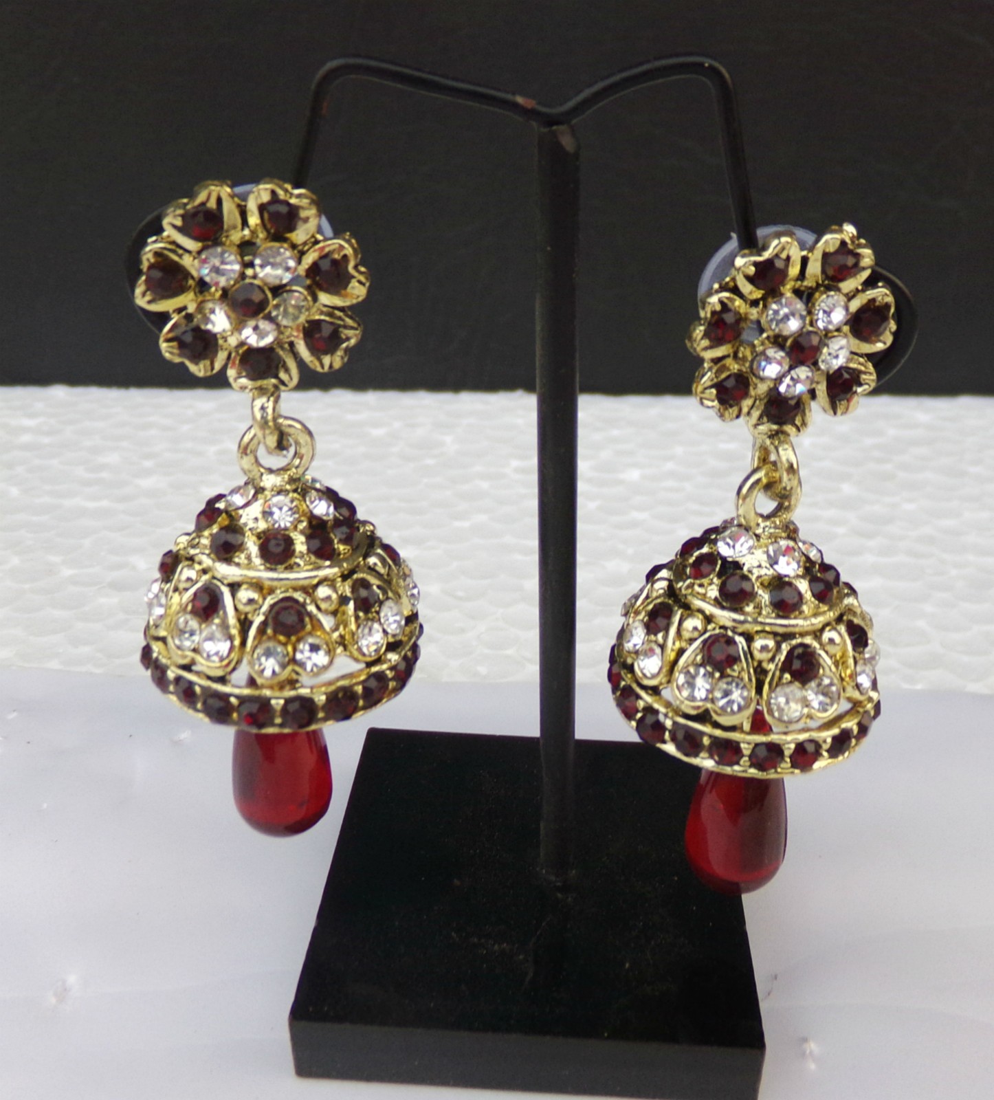 South Indian Traditional Gold Plated Pearl Jhumka Earrings for Girls and Women
