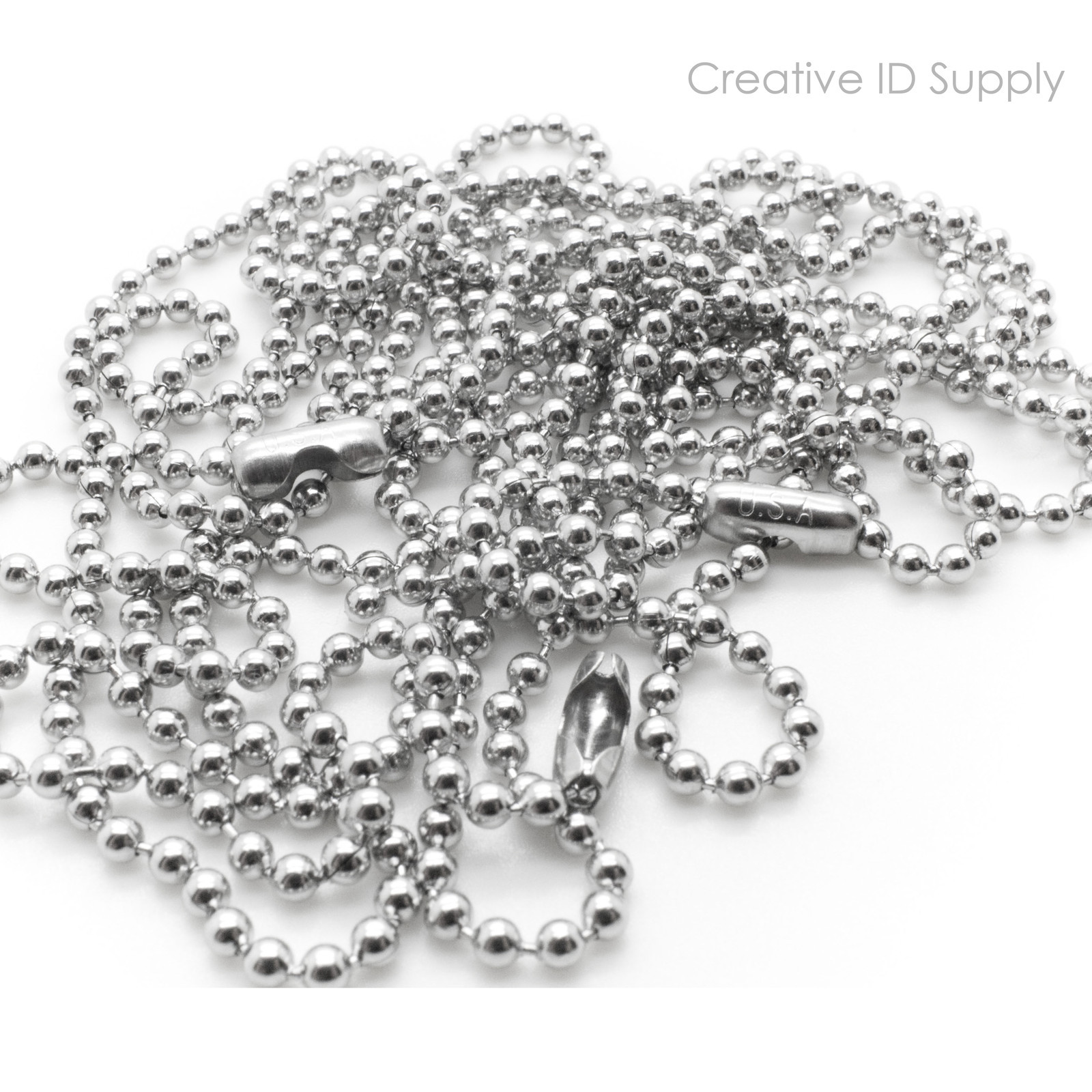 10pcs BLANK DOG TAG STAINLESS STEEL MILITARY SPEC WITH 10pcs 24″ S/S NECKLACES