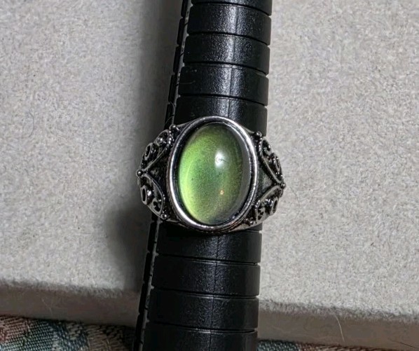 Mood Ring Size 6.25 Silver Tone Color Changing Nice Design Good Quality