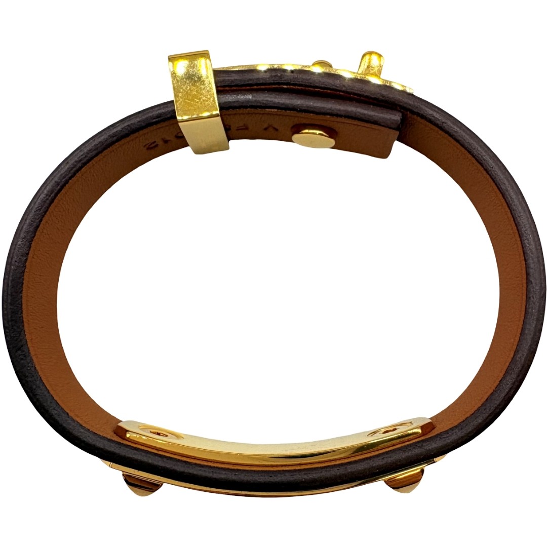 Authentic HERMES T2 As de Coeur Y Stamp Bracelet Red Leather #36638568