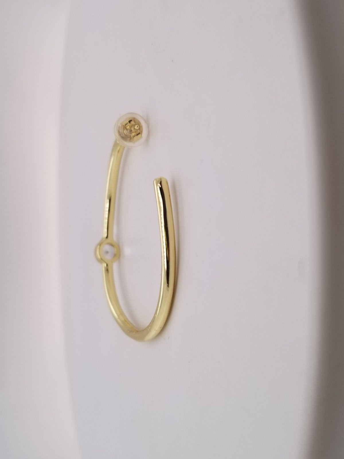 Jennifer Miller Bezel Hoop Gold Plated Sterling Silver Earrings