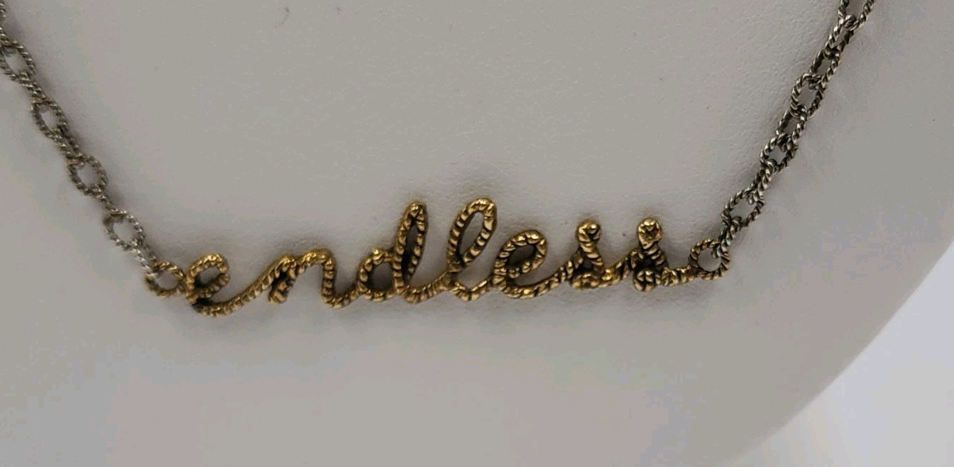 Waxing Poetic Scribbler Sentence 925 silver Beauty is endless so is love 30″