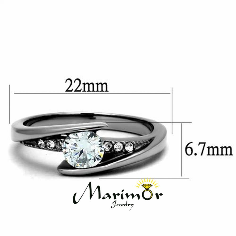 Women’s .87 Ct Round Cut Cubic Zirconia, Stainless Steel Engagement Ring Sz 5-10