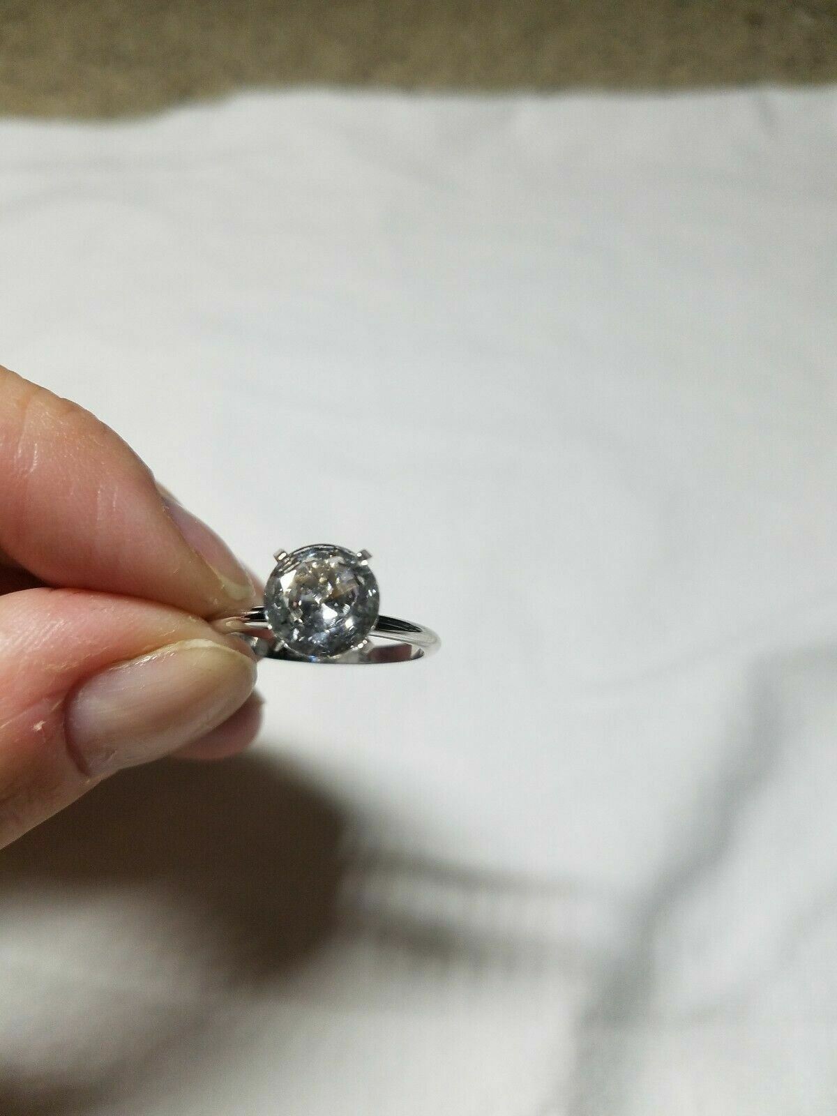2.00ct CZ White Zirconia Solitaire Sterling Silver Ring Sz 8