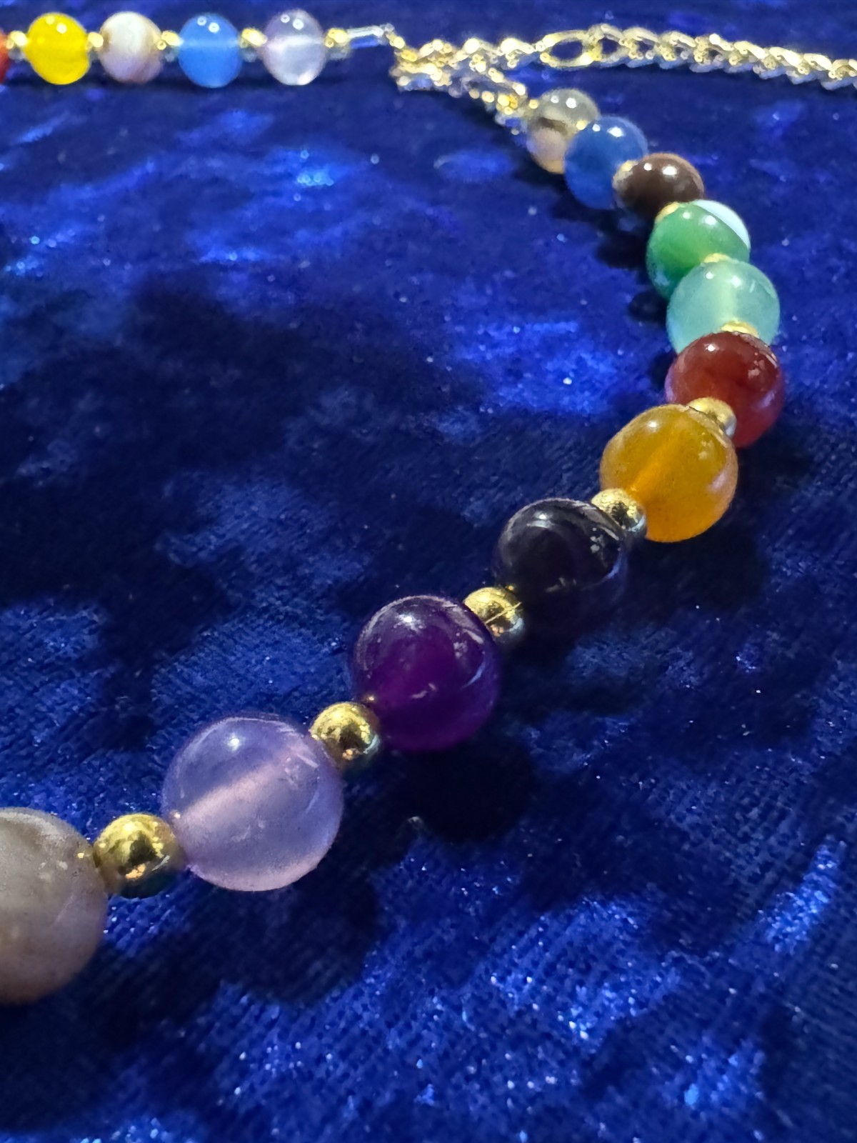Multi-Colored Agate Natural Gemstone Beaded Necklaces & Bracelets 19.5″ 17.5″ +