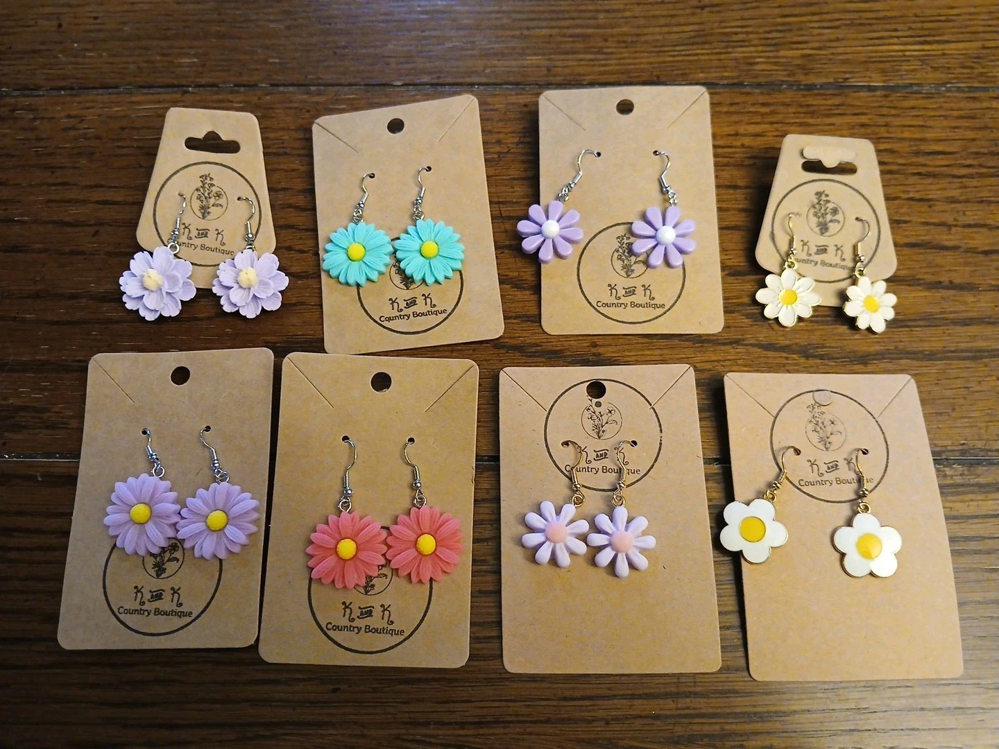 New 8 Pair Various Cute Flower Earrings For Kids Teens Young Adults