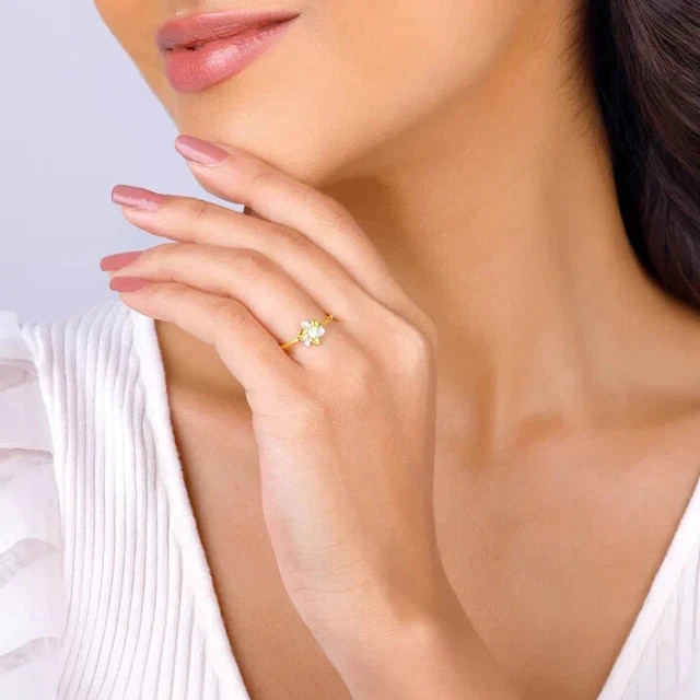 Simulated Diamond 1.0Ct Round Cut 14K Yellow Gold Plated Women s Engagement Ring