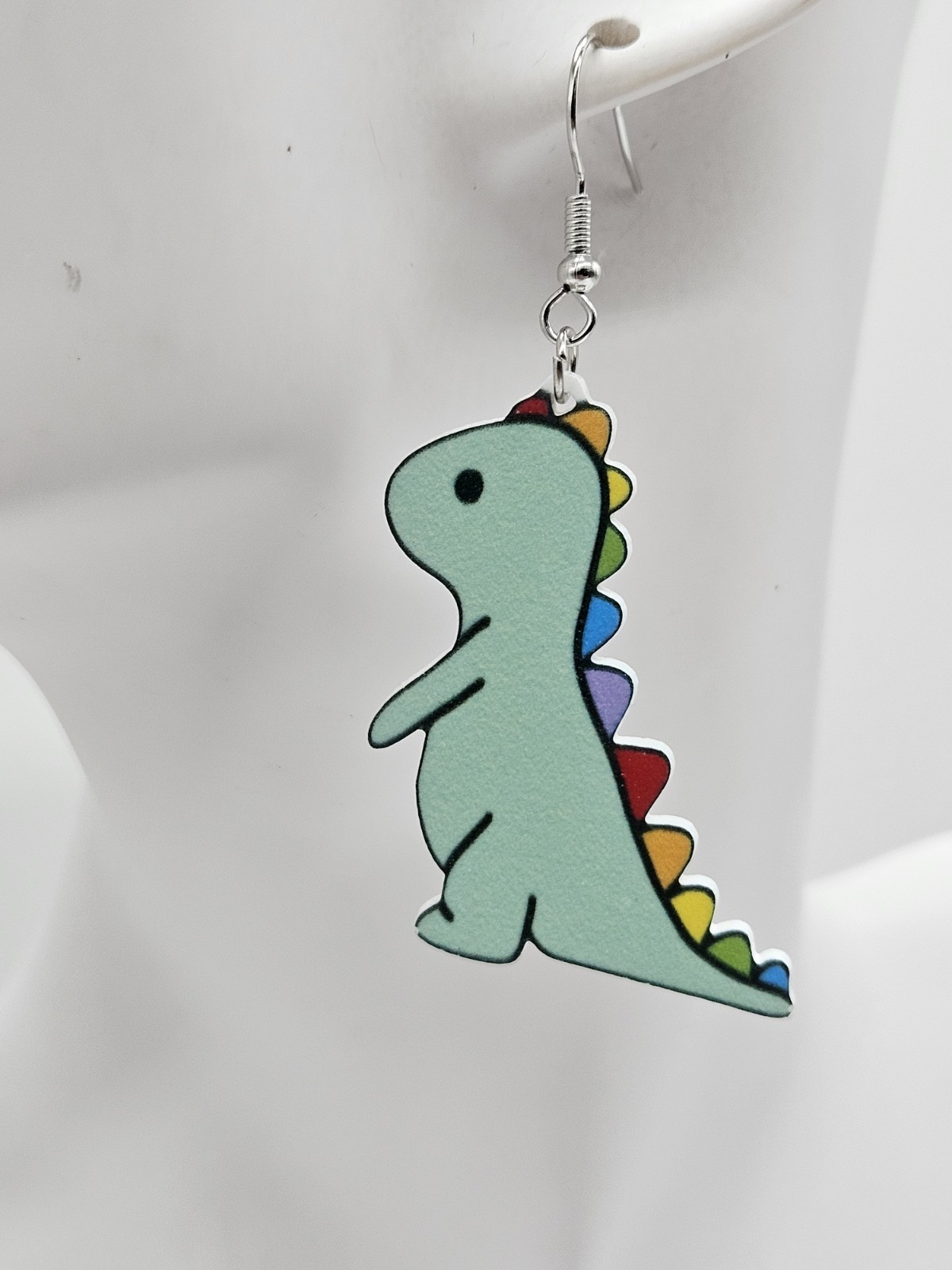 Women’s Fashion Novelty Jewelry Green Dinosaur Earrings RE