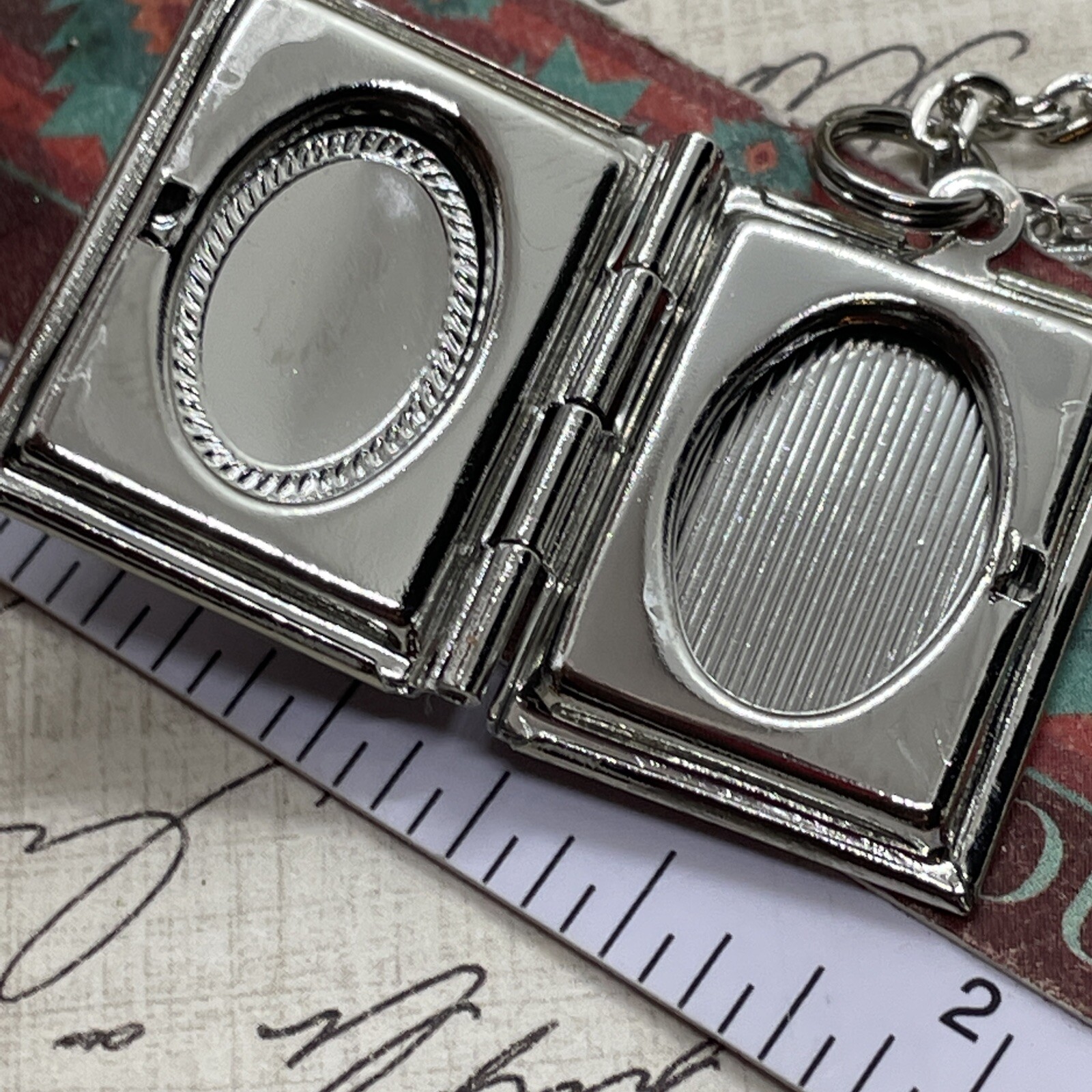 Silver Birthday anniversary purple BUTTERFLY book Locket pendant necklace photo