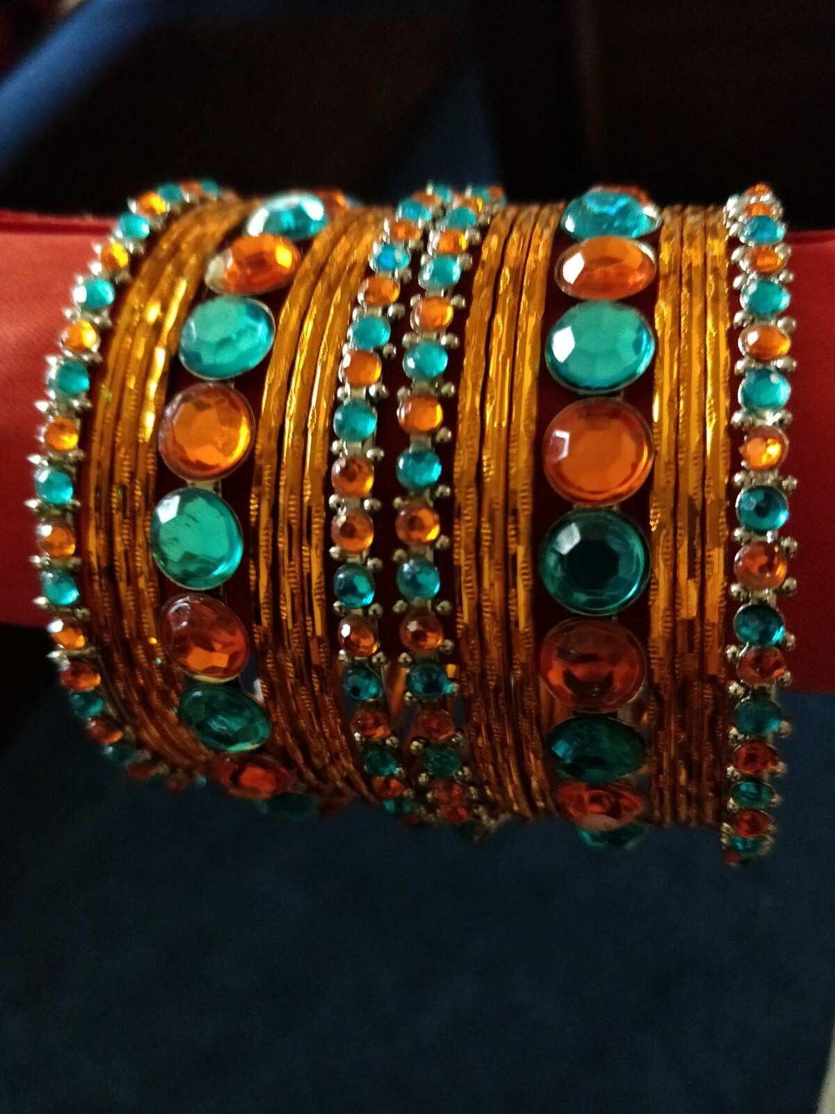 SET OF TOTAL 18 PIECE COLOURFULL BANGLES AS SEEN IN PICTURE 21/2 INSIDE DIAMETE