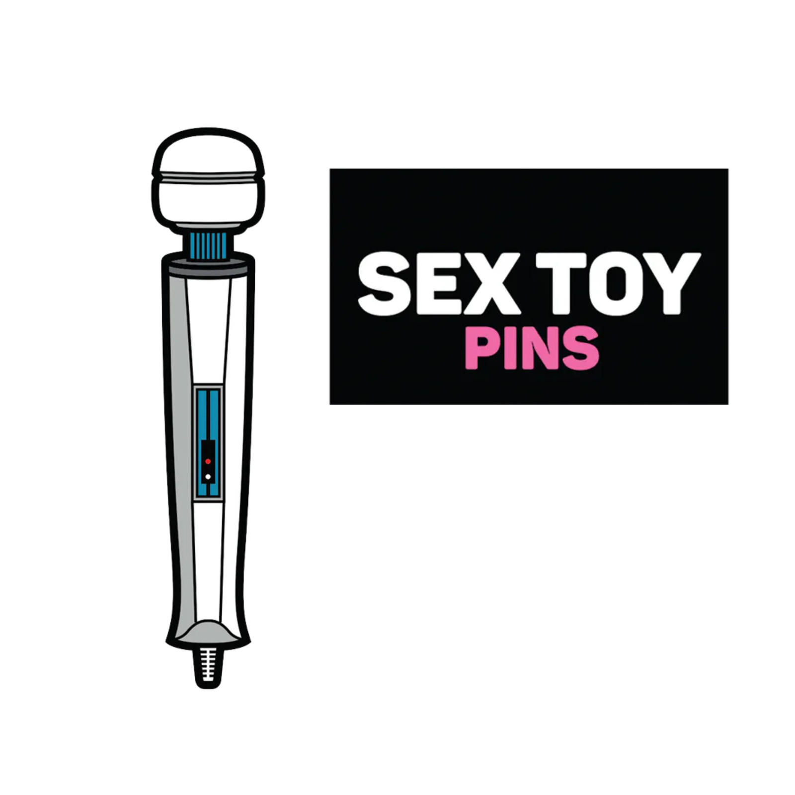 Lightweight Realistic Vibrating Wand Massage Lapel Pin Badge Brooch Gag Gift