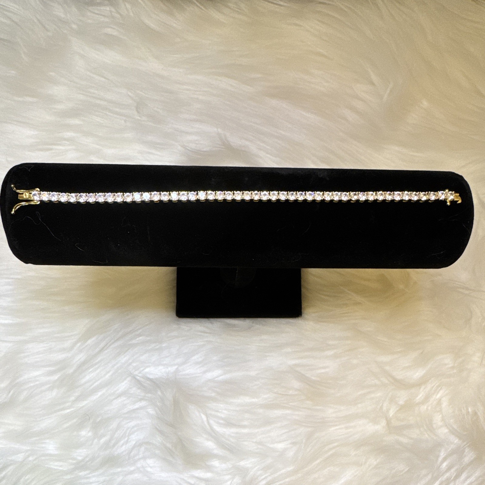 Tennis Bracelet Moissanite 14k Gold Filled, 8inch, 4mm, Box Clasp