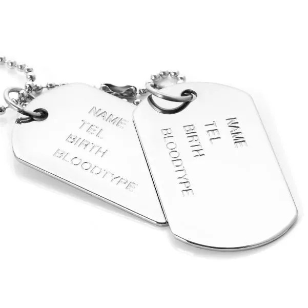 Collar Para Hombre Placa Del Ejército Militar Acero Inoxidable Colgante Regalo