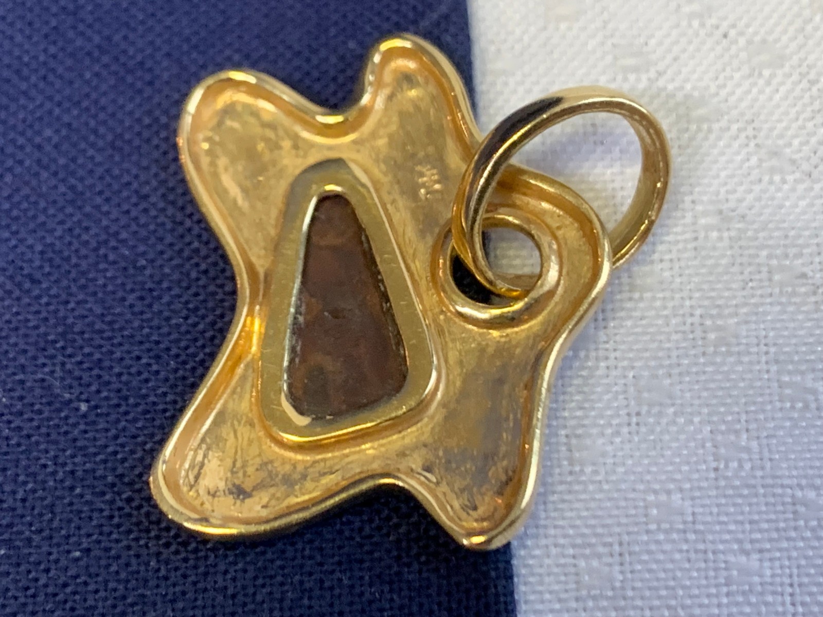 14K Yellow Gold Star Pendant 4.66g Fine Jewelry Abstract Opal Look Charm *READ*