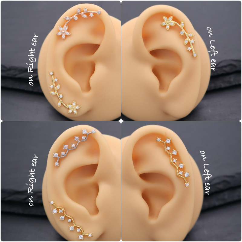 Beautiful Crawler Gold Silver Cartilage Helix Lobe Tragus Conch Earring Gift UK