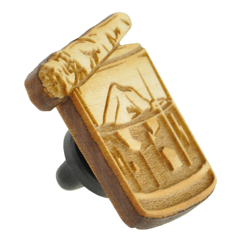 PinMart On The Rocks Whiskey Glass and Cigar Laser Engraved 3D Cut Wooden Natur