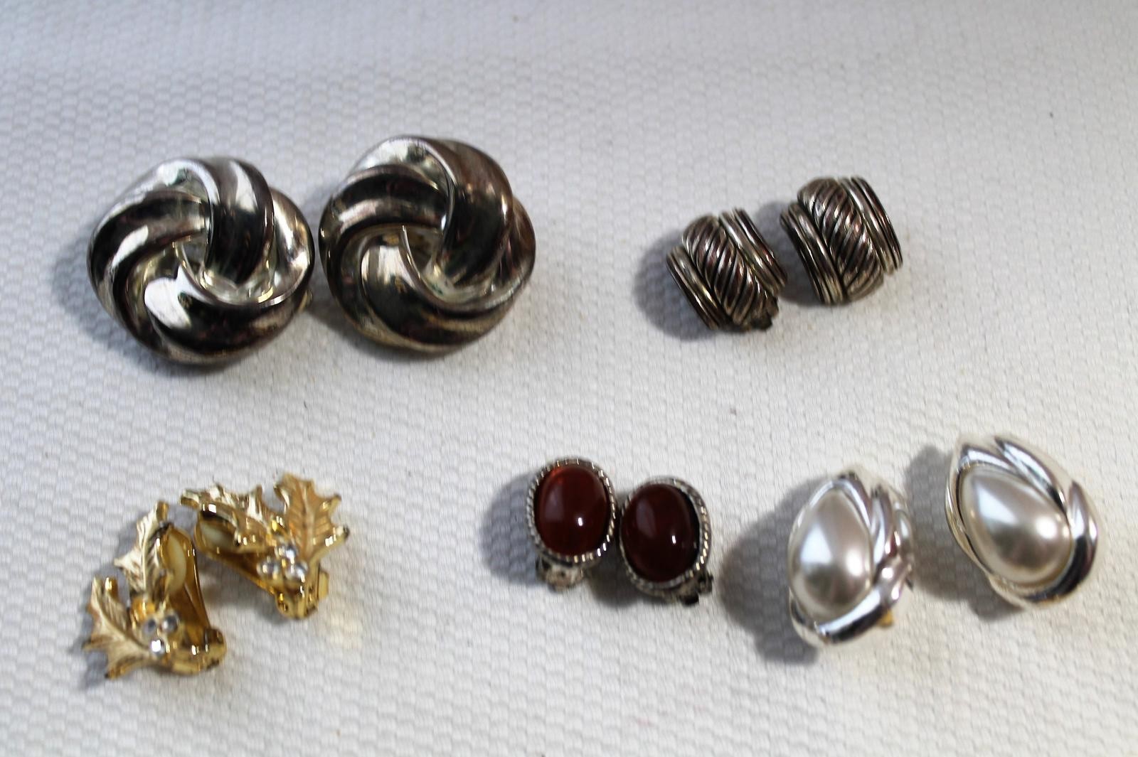 Lot of 8 Pair Vintage 1980s Big & Bold Clip-On Earrings, Instant Wardrobe