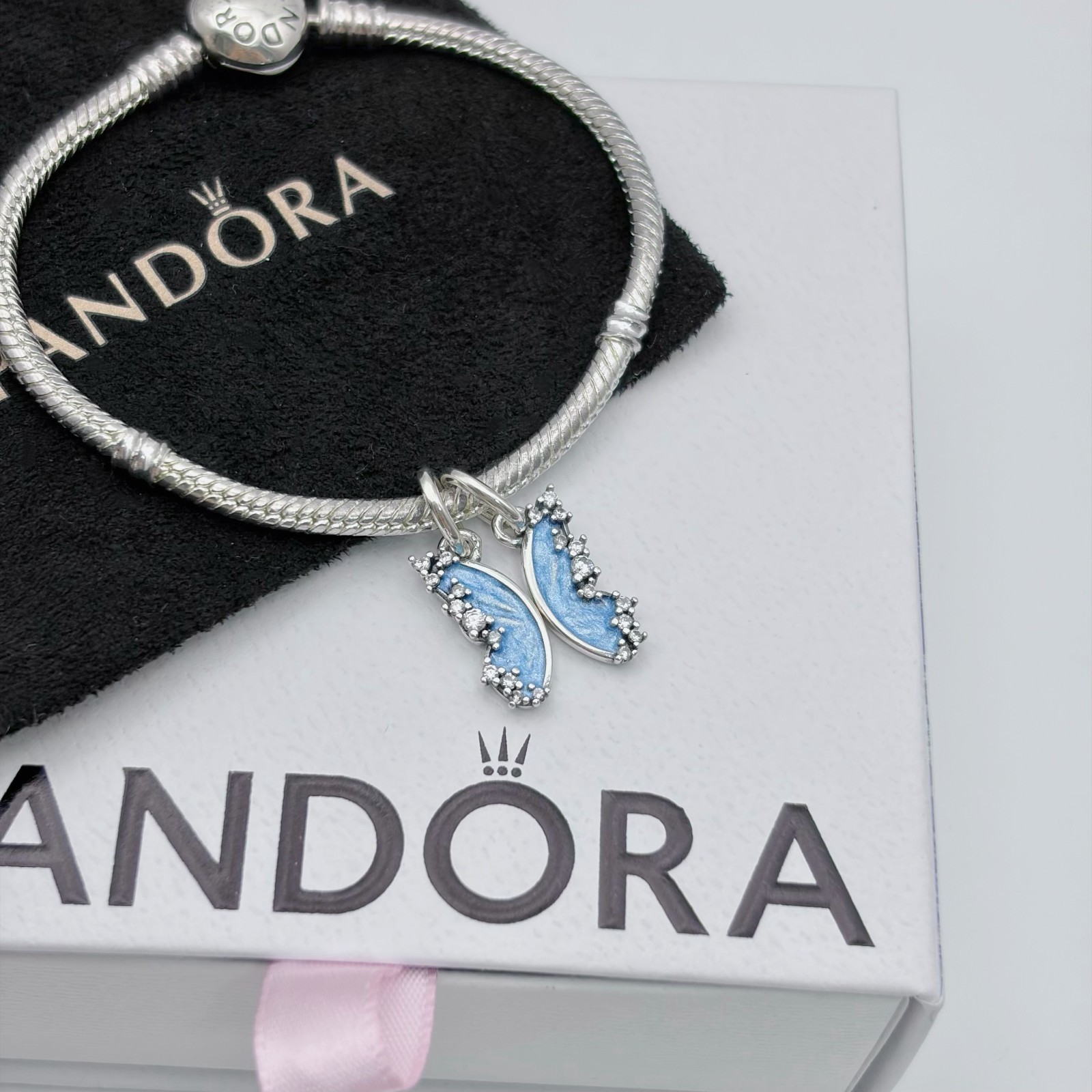 NEW 100% #794244C01 Pandora Splittable Butterfly Dangle Charm, NEW WITH BOX