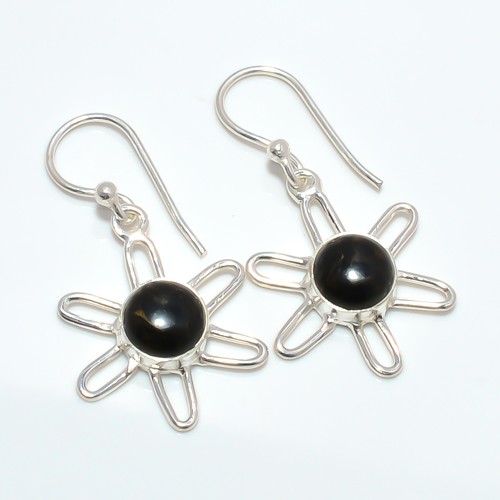 Copper Black Turquoise 925 Silver Plated Earring 1.37″ M151